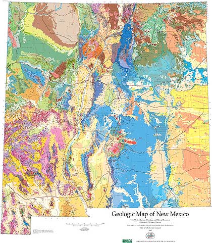 A colorful geologic map of New Mexico